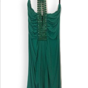 Sky Mini Dress with Emerald Green Jewels
